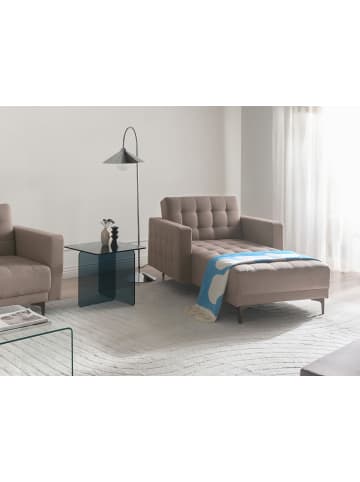 Beliani Chaiselongue ABERDEEN in Beige/Schwarz - (W) 107 x (H) 83 x (L) 189 cm