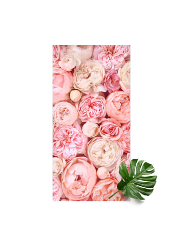 WALLART Vinyl-Teppich - Rosen Rosé Koralle Shabby in Pastell