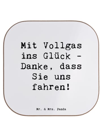 Mr. & Mrs. Panda Bierdeckel Spruch Chauffeur Glück mit Spruch in Weiß