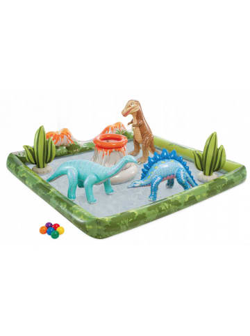 Intex Aufblasbarer Spielplatz mit Pool DINO in Mehrfarben, 36 x 201 x 201 cm
