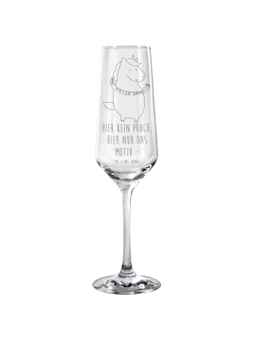 Mr. & Mrs. Panda Sektflöte Einhorn Dankeschön mit Spruch in Transparent