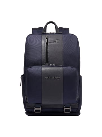 Piquadro Overnight computer backpack in recycled fabric in blue