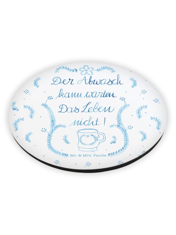 Mr. & Mrs. Panda Rund Magnet Der Abwasch kann warten mit Spruch in Bunt