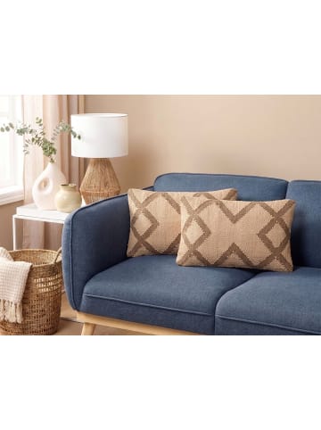 Beliani 2er-Set Dekokissen GOPI in Beige/Braun