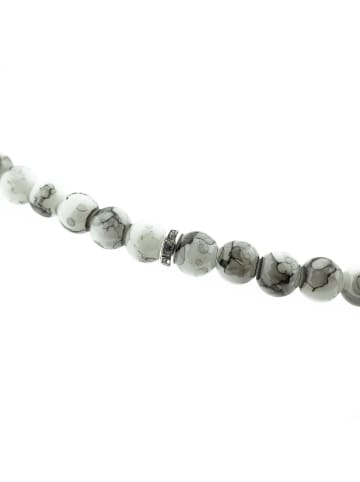 Almina Gebetskette  50 cm Anhänger mit Perlen in Grau-Schwarz