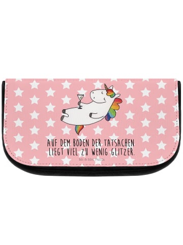 Mr. & Mrs. Panda Organizer Tasche Einhorn Blümchentail mit Spruch in Rot Pastell