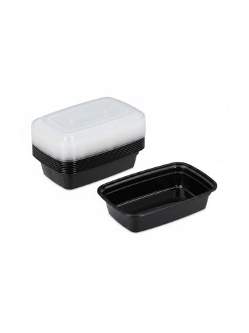 relaxdays 10x Meal Prep Boxen in Schwarz/ Transparent