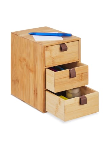 relaxdays Schreibtisch Organizer in Natur - (B)15 x (H)21 x (T)20 cm