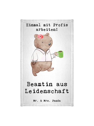 Mr. & Mrs. Panda Gästehandtuch Beamtin Leidenschaft mit Spruch in Weiß