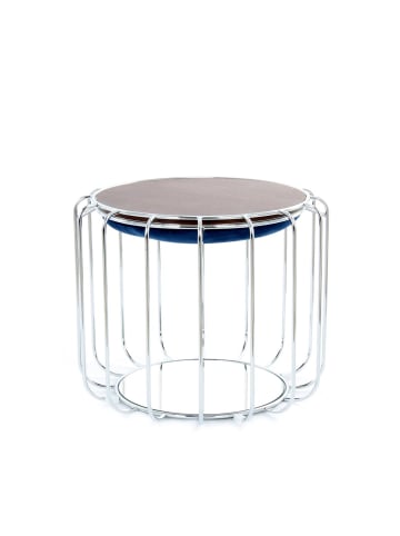 Kayoom Sitzkissen Pouf Comfortable in dunkelblau - silber