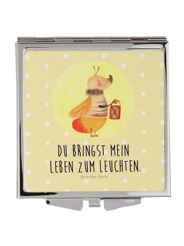 Mr. & Mrs. Panda Schminkspiegel Glühwürmchen mit Spruch in Gelb Pastell