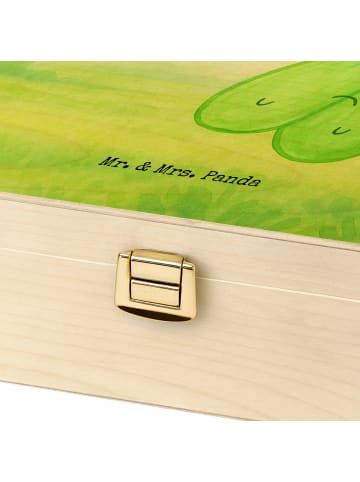 Mr. & Mrs. Panda Tee Organizer Blume Kleeblatt Design mit Spruch in Weiß