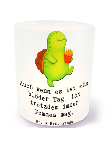 Mr. & Mrs. Panda Kerzenhalter Schildkröte Pommes mit Spruch in Transparent