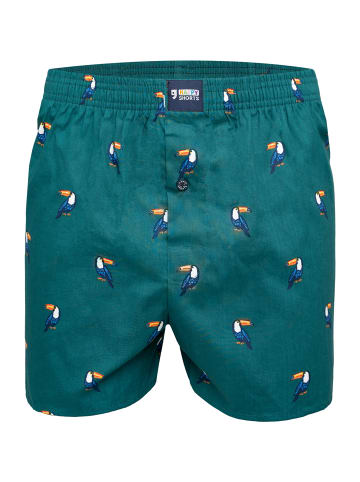 Happy Shorts Boxer Print in Hellblau/Dunkelblau