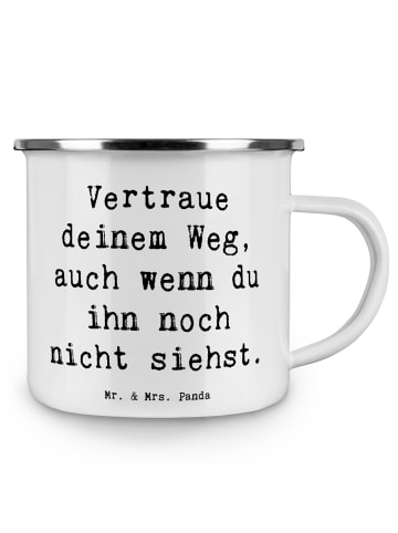 Mr. & Mrs. Panda Blechbecher Spruch Zukunftsplanung Ungewissheit... in Weiß