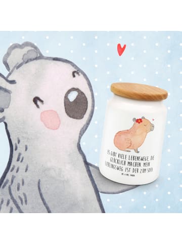 Mr. & Mrs. Panda zuckerdose Capybara Blume mit Spruch in Weiß
