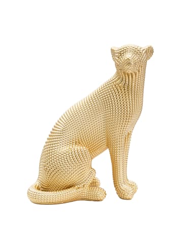 Mauro Ferretti Leopard aus goldenem Kunstharz, 23 x 15,5 x 29 cm