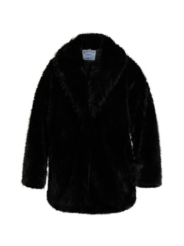 DreiMaster Damen Mantel Aus Webpelz in Schwarz