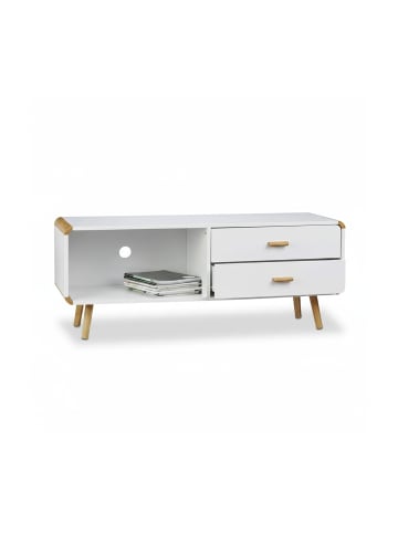 relaxdays Sideboard in Weiß - (B)120 x (H)48 x (T)40 cm