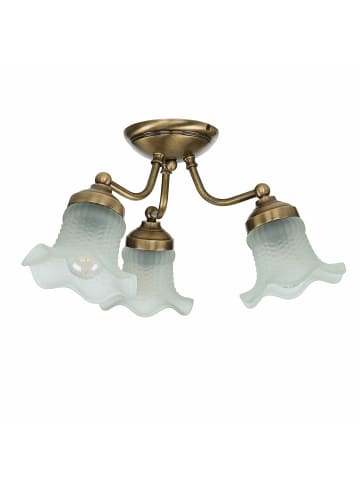 Licht-Erlebnisse Deckenlampe (B)43 x (L)43 x (H)23 cm in Bronze hell glänzend Weiß