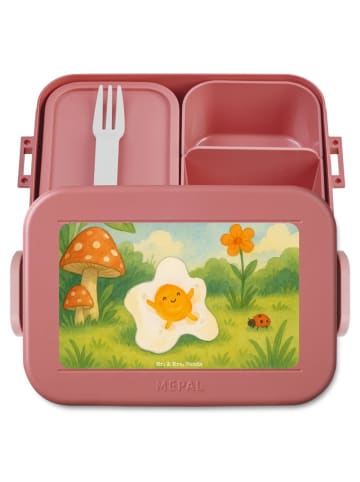 Mr. & Mrs. Panda Snackbox Spiegelei Ei Design ohne Spruch in Rot Pastell