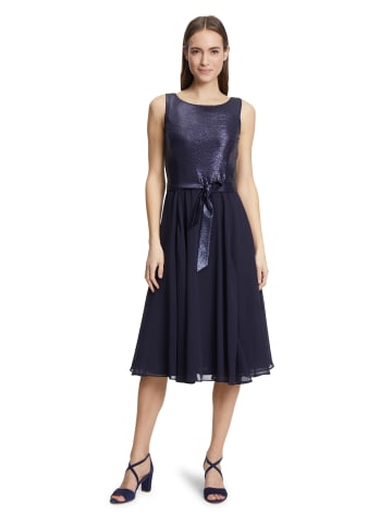 Vera Mont Cocktailkleid mit Gürtel in Patch Dark Blue/Dark Blue