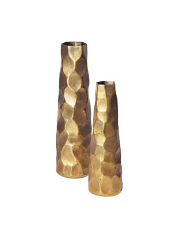 FineBuy Blumentopf in Gold / Aluminium / 15x15x49