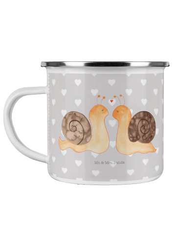 Mr. & Mrs. Panda Trinkbecher Schnecken Liebe ohne Spruch in Grau Pastell