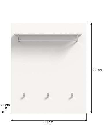 ebuy24 Weiß 80 x 25 cm