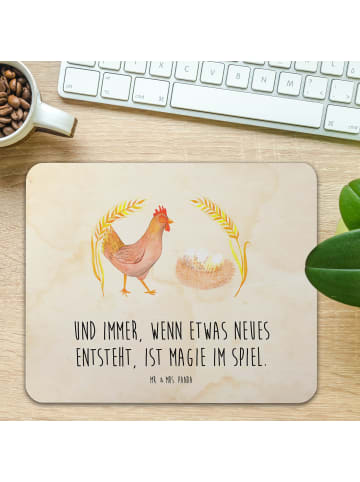 Mr. & Mrs. Panda Mauspad Huhn Stolz mit Spruch in Vintage