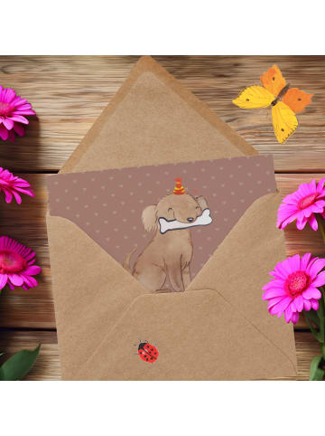 Mr. & Mrs. Panda Einladungskarte 2000 Geburtstagsträume mit Spruch in Braun Pastell