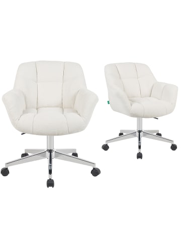 DUBI Möbel 2er-Set: Bürostuhl Mika-Nio in Creme - (B)65 x (H)79 x  (T)66 cm