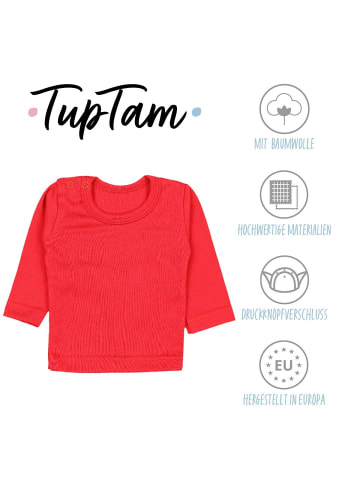 TupTam 5er- Set Langarmshirts in blau/rot