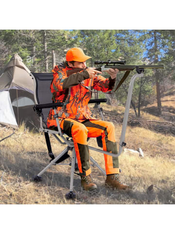 COSTWAY Jagdstuhl Campingstuhl drehbar in Schwarz