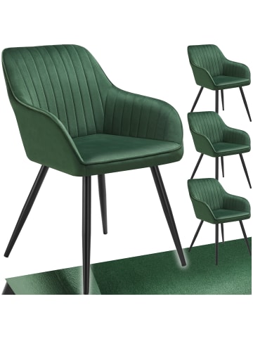 tectake Polstersessel gepolstert, in Samtoptik, gesteppt, 58 x 62 x 82 cm