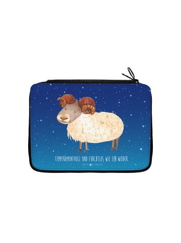 Mr. & Mrs. Panda Bleistiftetui Sternzeichen Widder mit Spruch in Sternenhimmel Blau
