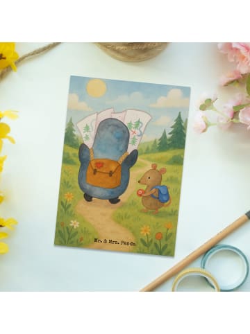 Mr. & Mrs. Panda Postkarte Pinguin & Maus Wanderer Design ohne S... in Weiß