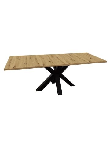 58 aufm Kessel ESSTISCH ausziehbar Elda 1 160 x 90 x 75 Esszimmertisch Schwarzstahl/Asteiche