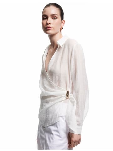 KOTON BLUSE LS in Grauweiß