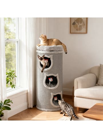 Pawhut Kratztonne Grau 38L x 38B x 96H cm