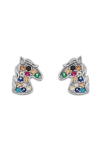 schmuck23 Silber Ohrringe 925 Pferd 0,7 cm x 0,8 cm