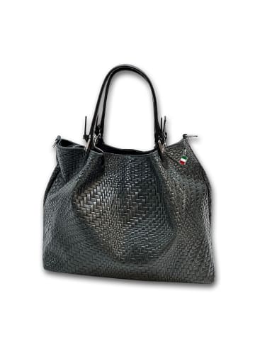 Florence Leder Handtasche, Umhängetasche Florence Tasche schwarz ca. 31cm
