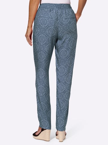 WITT WEIDEN Hose in dunkelblau-champagner-bedruckt