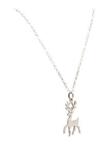 Gemshine Halskette mit Anhänger Alpin Hirsch Elch Geweih Bambi in silver coloured