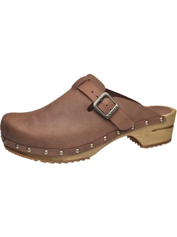 Sanita Comfortwear Clog "Wood-Hartwig Open" in Braun