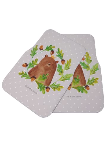 Mr. & Mrs. Panda Auto-Fußmatte Bär König ohne Spruch in Grau Pastell