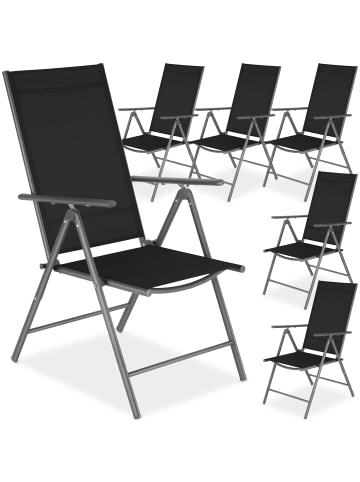 tectake klappbarer Terrassenstuhl mit Textilenem-Gewebe 54,5 x 65 x 107,5 cm