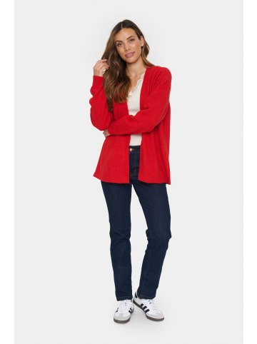 SAINT TROPEZ Strickjacke ZanettSZ Gerade Passform in Racing Red