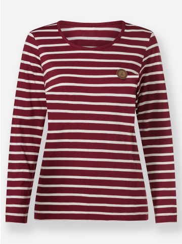 WITT WEIDEN Shirt in dunkelrot-ecru-gestreift