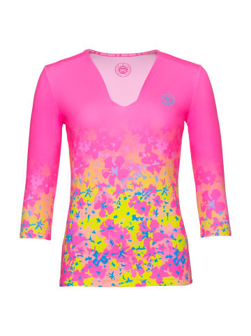 BIDI BADU Baya Tech V-Neck Longsleeve - pink/yellow/turquoise (FA19) in pink/gelb/türkis